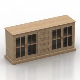 Casier de cuisine en bois design modèle 3D