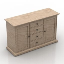 Wooden Locker Reina Design 3d model