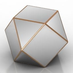 Table de style polygone en miroir modèle 3D