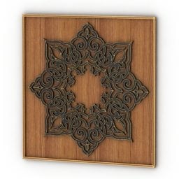 Wood Panel Frame With Steel Texture 3d model