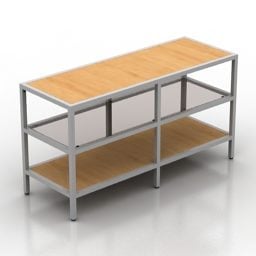 3д модель стеллажа Ikea Vittsjo 3 Layer