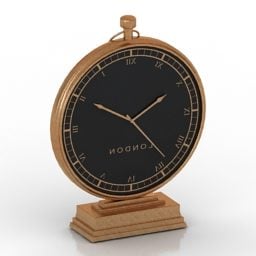 Golden Desk Round Clock 3d model