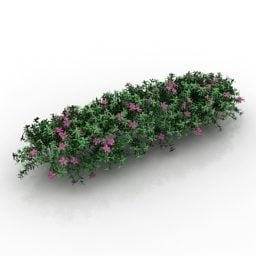نموذج سياج الزهور ثلاثي الأبعاد