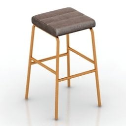 Bar Chair Brass Legs 3d model