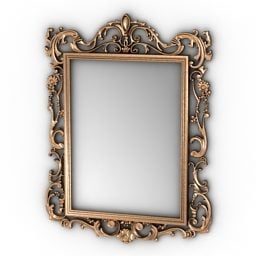 Classic Mirror Gold Frame 3d model