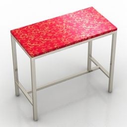 Barre de table rouge modèle 3D
