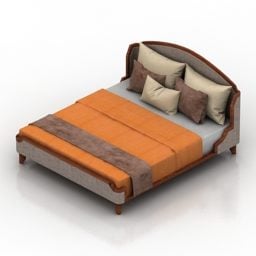 نموذج سرير مزدوج داخلي ثلاثي الأبعاد