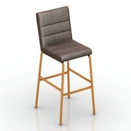 Barová židle s mosaznými nohami 3D model