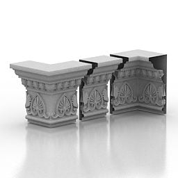 Collection de moulures de colonnes de corniche modèle 3D