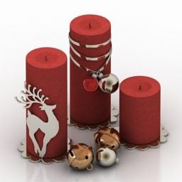 Червоні свічки Різдво 3d модель