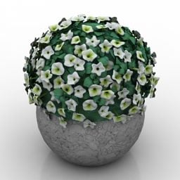 Potted Vase Flower Decoration 3d model