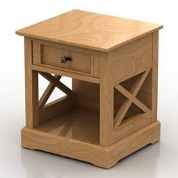 Home Wooden Nightstand 3d model