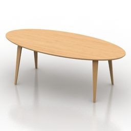 Wooden Cherner Table 3d model