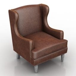 كرسي بذراعين جلدي بتصميم Evreux نموذج ثلاثي الأبعاد