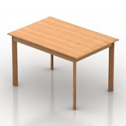 Table à manger rectangulaire en bois modèle 3D