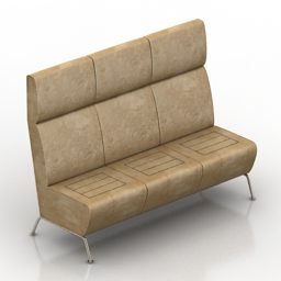 Sofa 3 Seats High Back 3d model