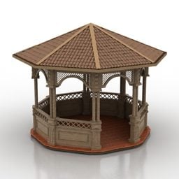Paviljoengebouw ronde vorm 3D-model