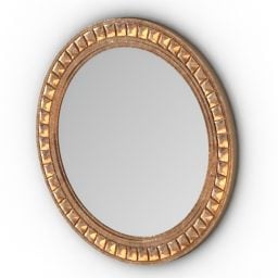 Model 3d Bingkai Hiasan Cermin Bulat