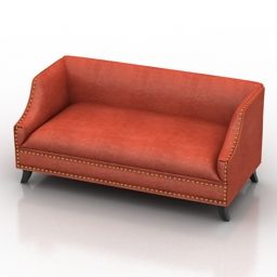Orange Fabric Sofa Cardinal Design 3d model