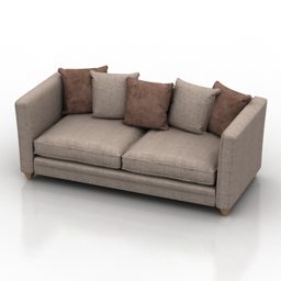 Коричневий диван Burton Design 3d модель