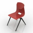 Krzesło biurowe czerwone z tworzywa sztucznego