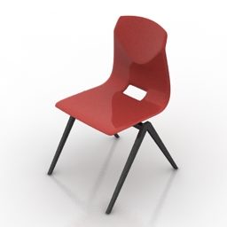 Office Chair Red Plastic 3d model