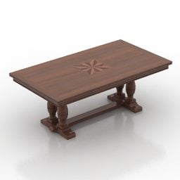 โต๊ะไม้สี่เหลี่ยมผืนผ้า โมเดล Selva 3d