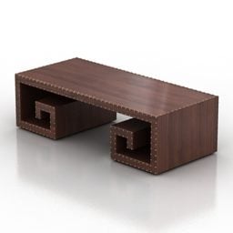 Asijský dřevěný stůl na kávu 3D model