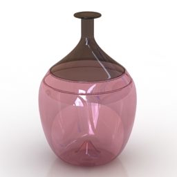 مدل سه بعدی بطری شیشه ای رنگارنگ