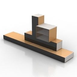 Apartment-Wohnzimmerregal 3D-Modell
