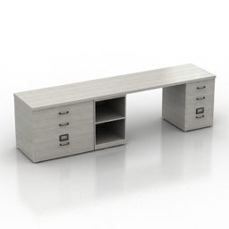 Table Bureau Industriel modèle 3D