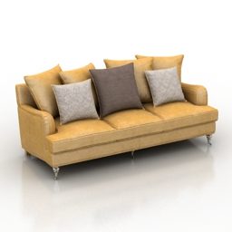 Καναπές Μονπελιέ με μαξιλάρια 3d μοντέλο