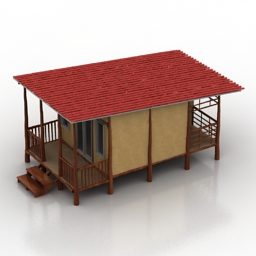 Model 3d Rumah Bangunan Kotej