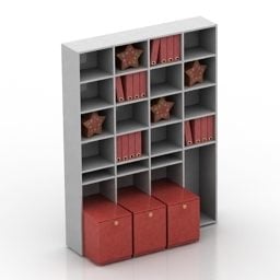 رف الكتب غرفة الأطفال نموذج 3D