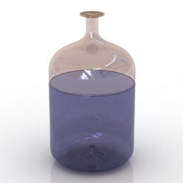 بطری رنگی دکوراسیون ونینی مدل سه بعدی