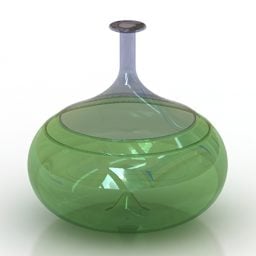3D-Modell einer Glasflasche mit grünem Farbverlauf