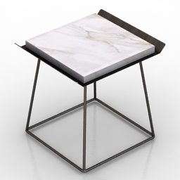 Neliönmuotoinen marmoripöytä Woo Design 3D-malli