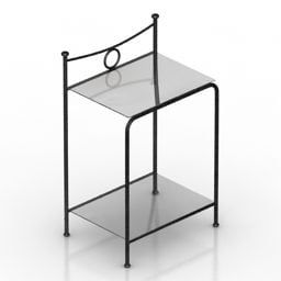 Nightstand With Shelf Under 3d model