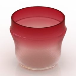 3д модель вазы красного градиентного цвета