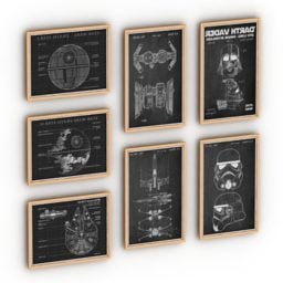Posters Frame Wall Decor 3d model