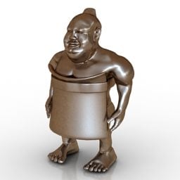 Figurine Asian Man 3d model