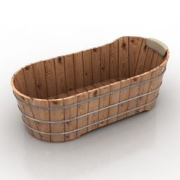 Bath Wooden Material 3d model