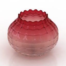 3d модель кольорової скляної вази Декор