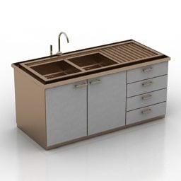 Wash Basin Kitchen Island Furniture 3d model