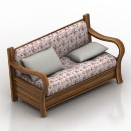 Canapé de jardin vintage modèle 3D