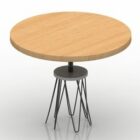 طاولة خشبية مستديرة أرجل معدنية