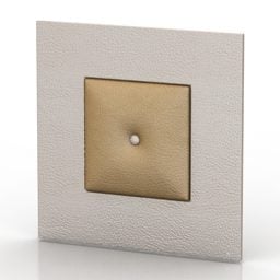 Modello 3d del pannello a parete quadrato dorato
