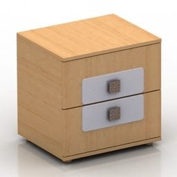 Wooden Nightstand Bedroom Set 3d model