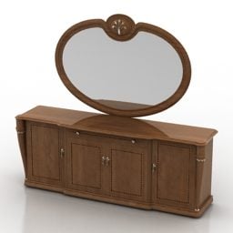 Toaletní stolek Oválný zrcadlový 3D model