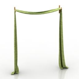 Green Decor Party Curtain 3d model